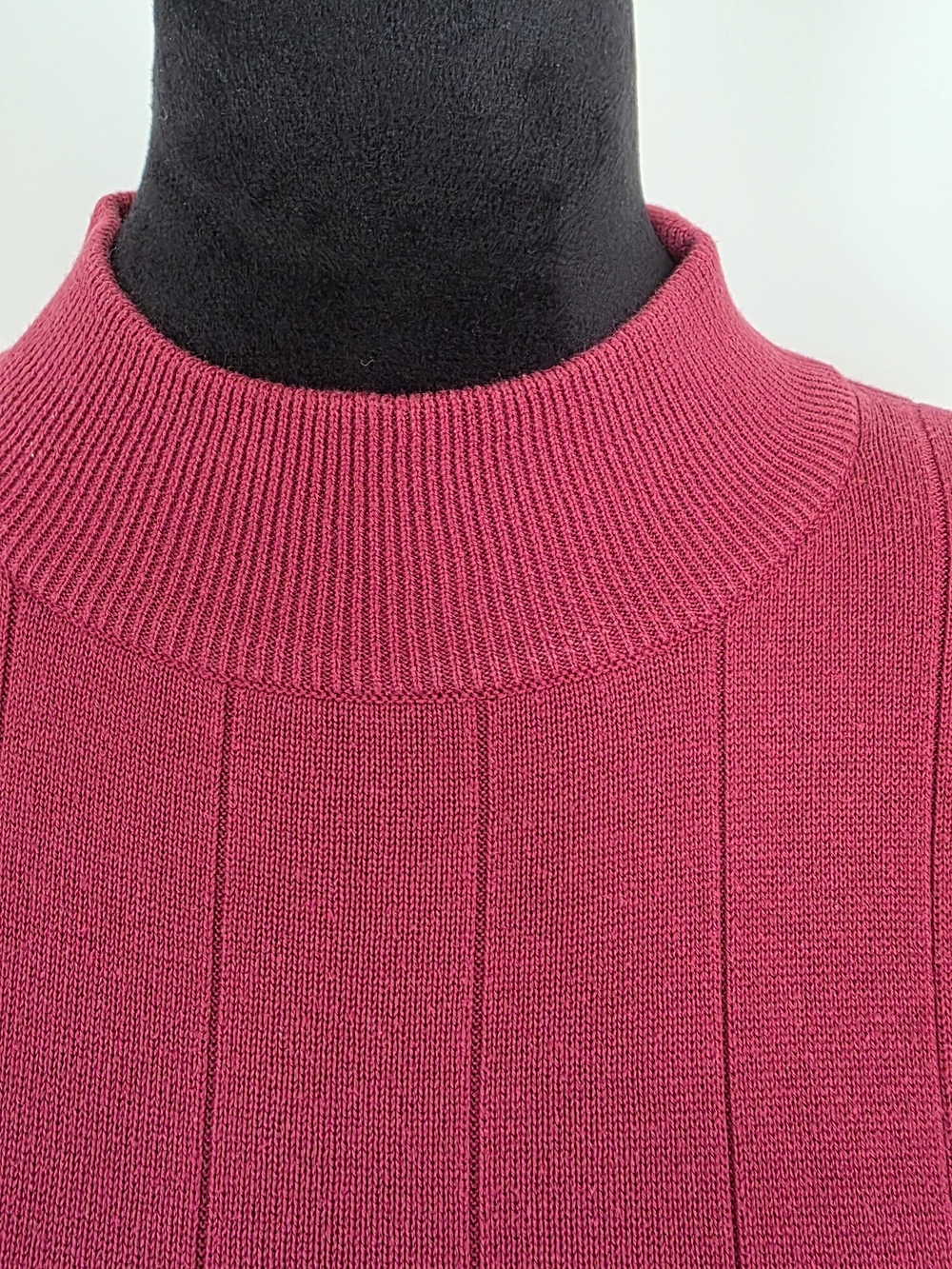 Appleseed's Women's Mock Neck Ribbed Sweater - Raspberry S - Picture 2 of 7